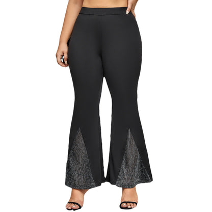 Bell Bottom Pants Plus Size Casual Polyester Trousers