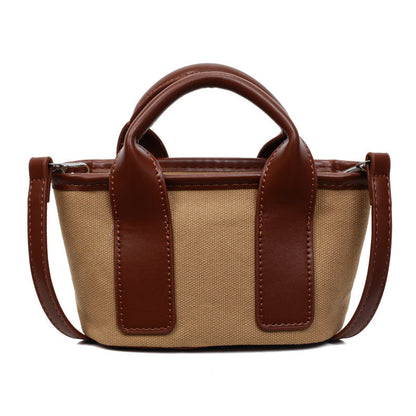 Trendy Color Block Canvas Tote Bags for Casual Commuting