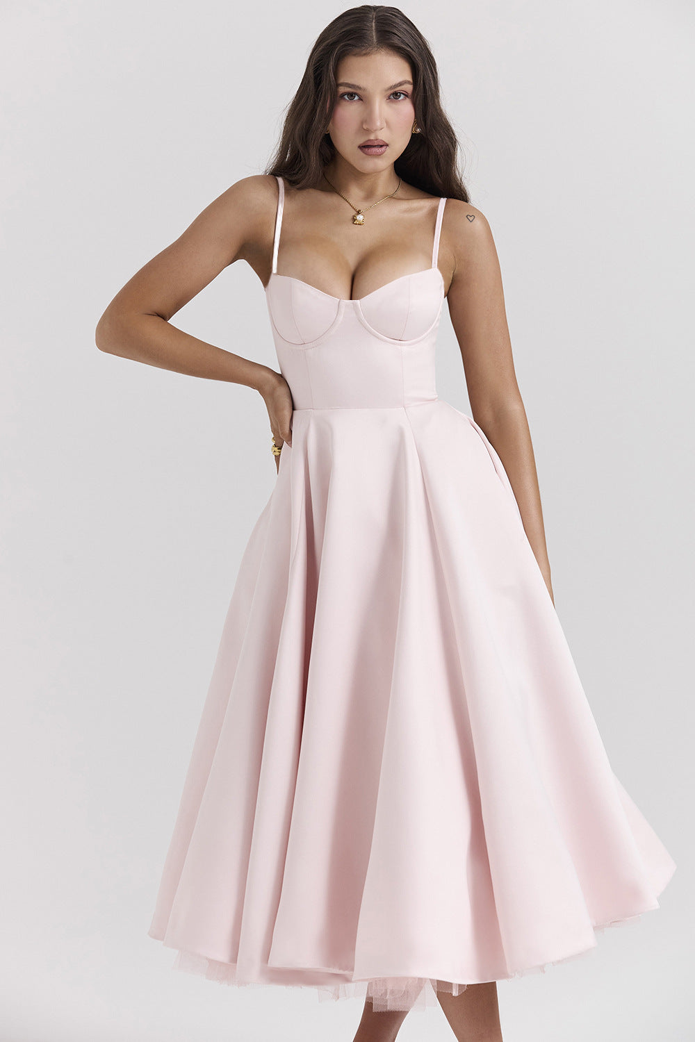 Layered Sweet Spaghetti Puffy Party Dress