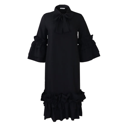 Fashionable Ruffle Sleeve Plus Size Casual Dress