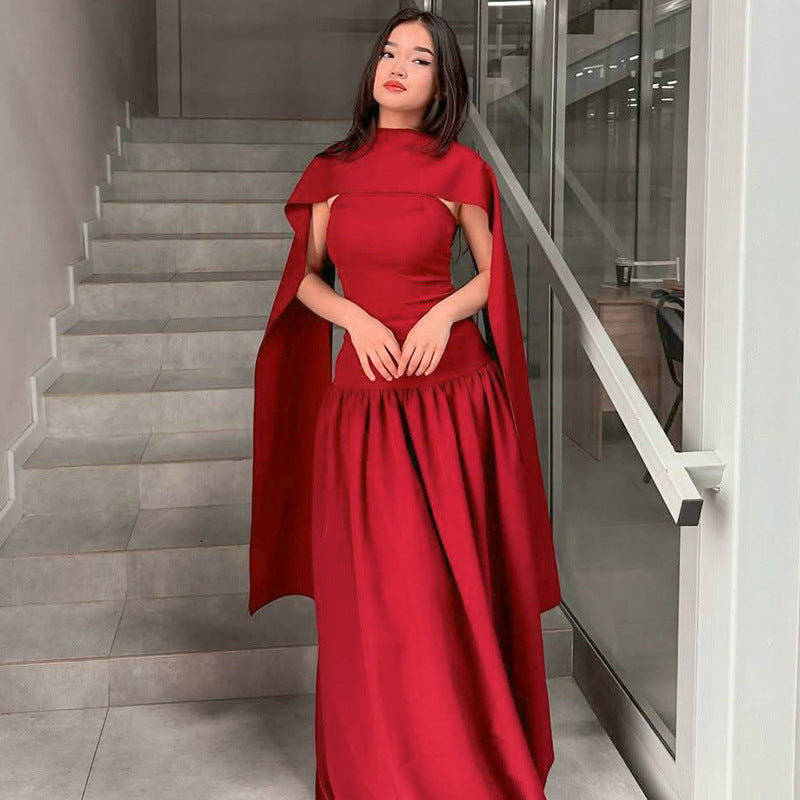 Elegant High-Waisted Mermaid Dress with Back Tie