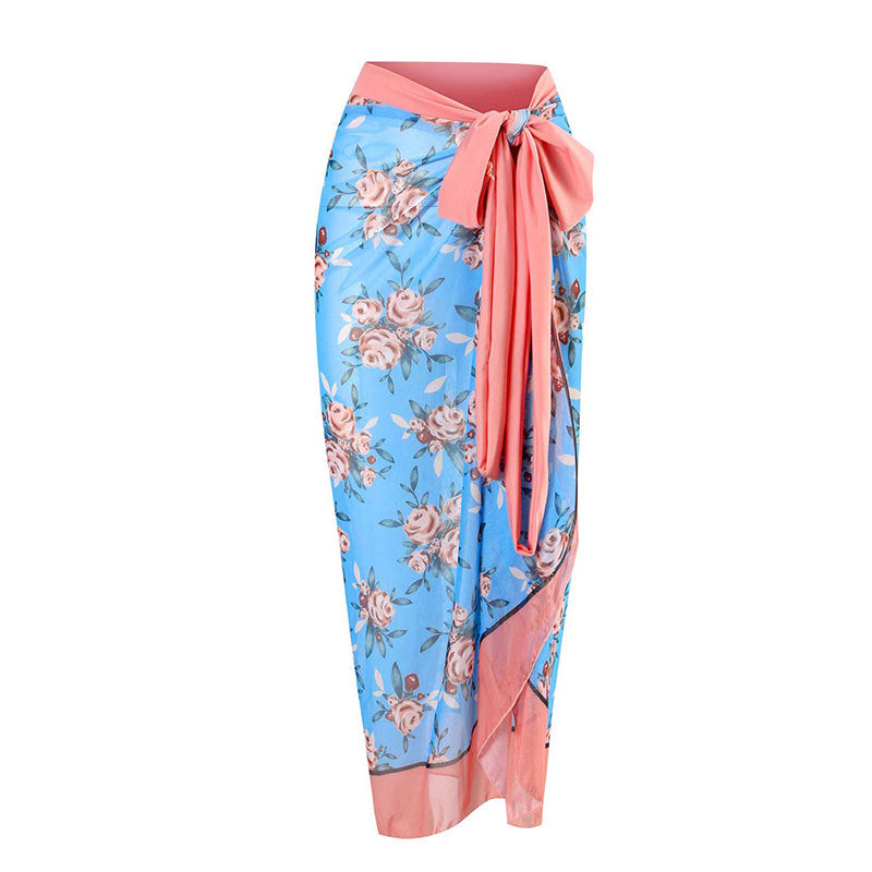 Floral Print Spaghetti Swimwear with Cover