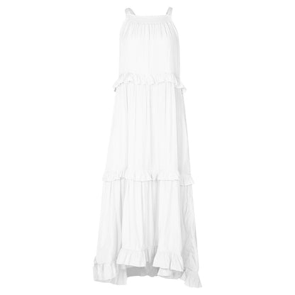 Summer Dress New Irregular Cake Skirt Sleeveless Long Mopping Skirt Holiday Dress Women
