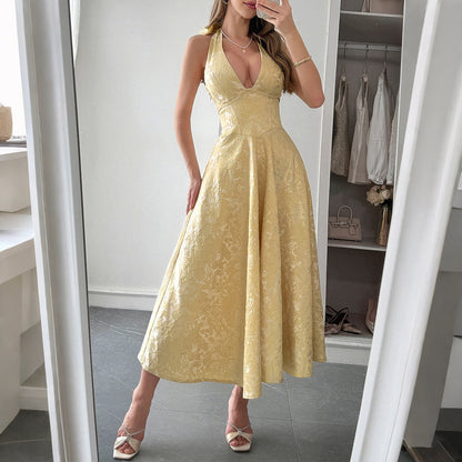 Elegant Halter Neck Long Dress for Women