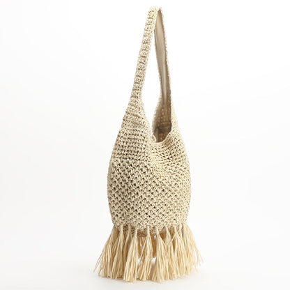 Tassel Straw Bag Woven Bag Rattan Shoulder Bag New Cross-Border Beach Bag Women