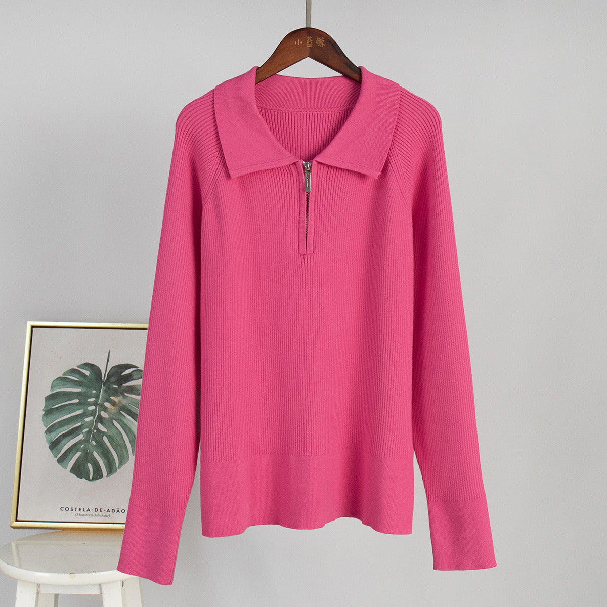 Trendy Casual Polo Neck Knitted Sweater
