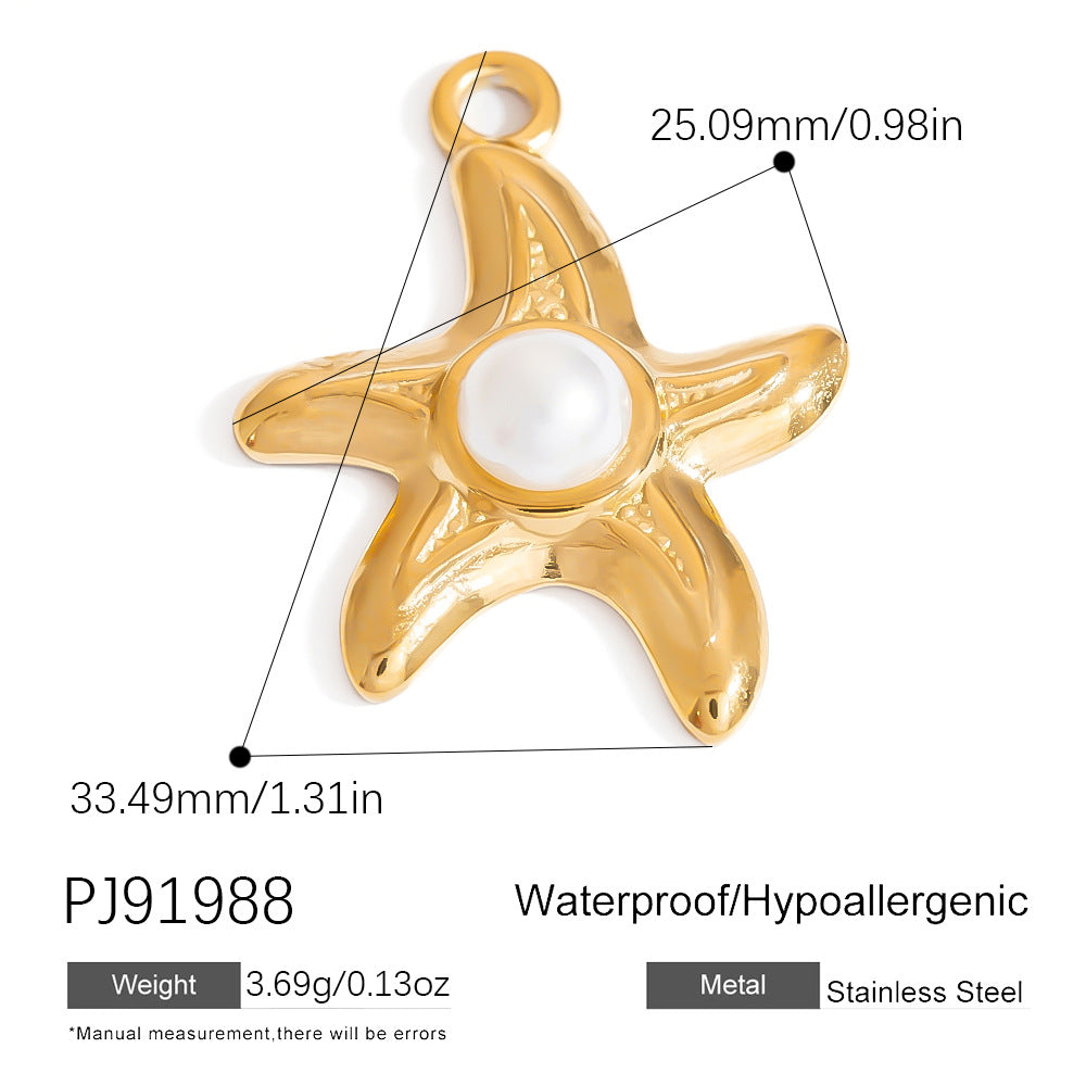 Vintage Style Seashell Pendant Stainless Steel DIY Jewelry