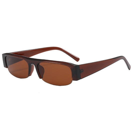 Trendy Half-Frame PC Sunglasses Stylish Square Sun Protection