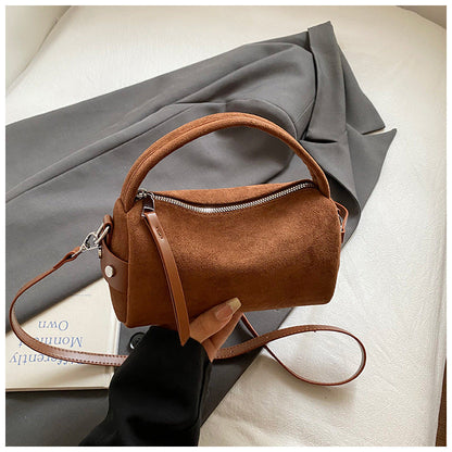 Retro Suede Handheld Pillow Bag Casual Shoulder Bag