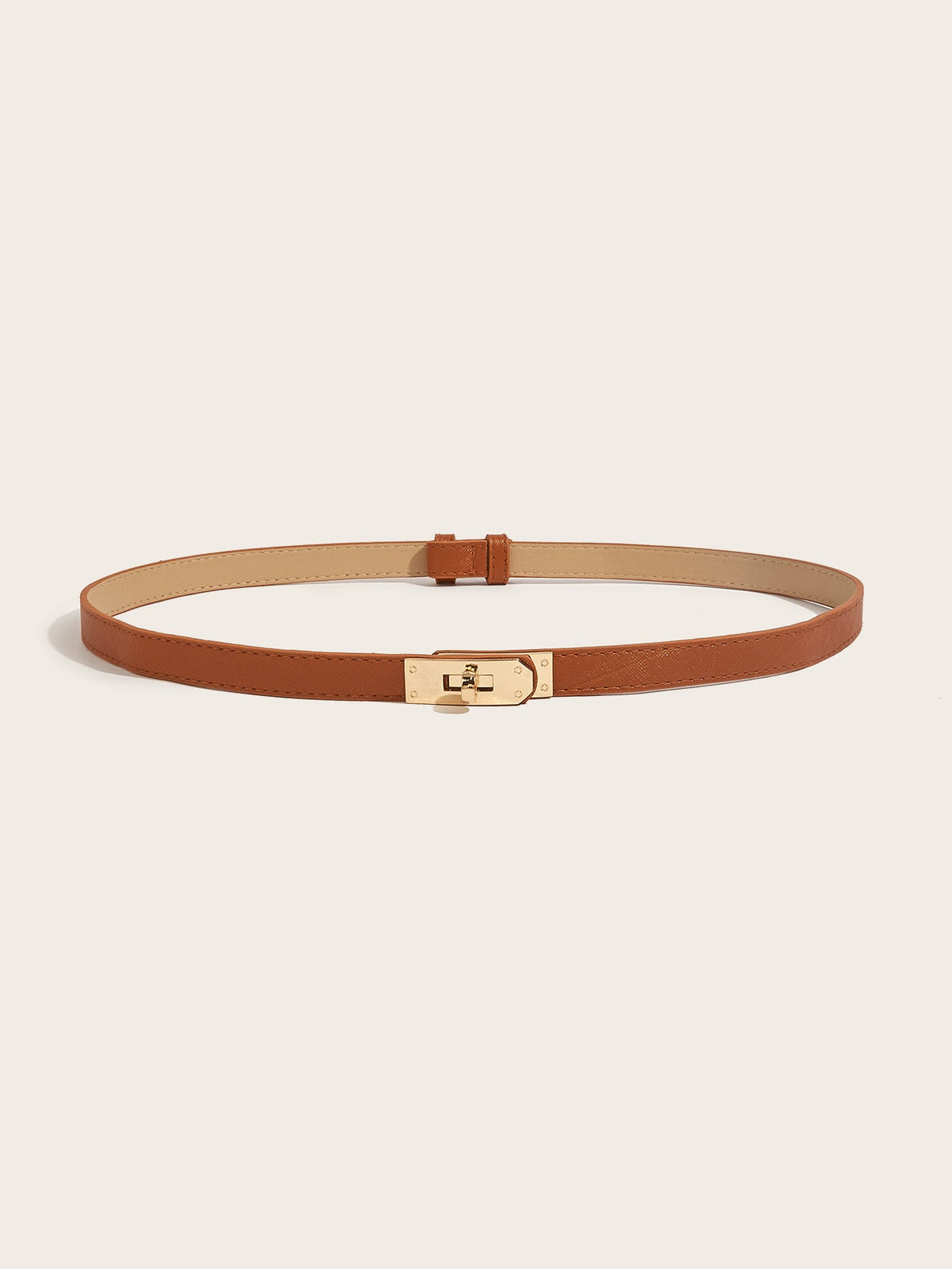 Simple Elegant Fine Leather Metal Belt