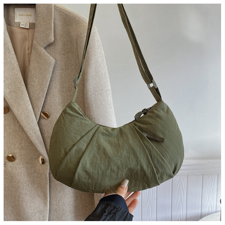 Minimalist Solid Color Dumpling Underarm Bag