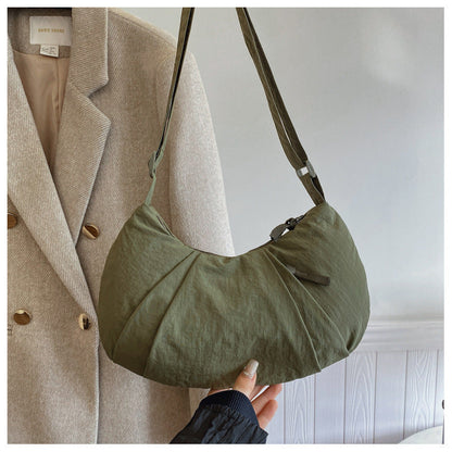 Minimalist Solid Color Dumpling Underarm Bag