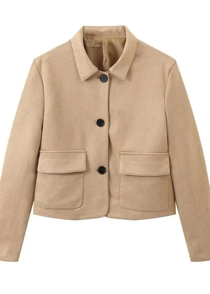Boxy Wool Jacket In Classic Camel Beige