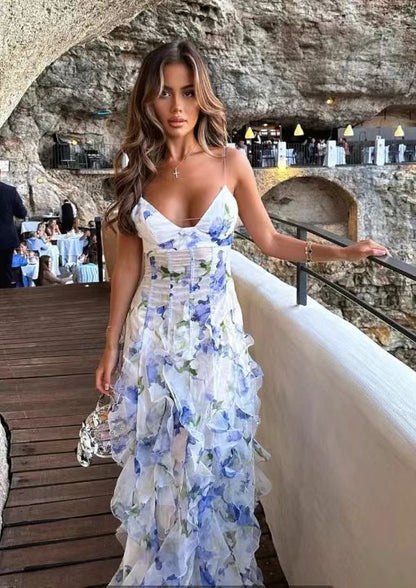 Off-The-Shoulder Chiffon Dress Elegant Long Evening Gown
