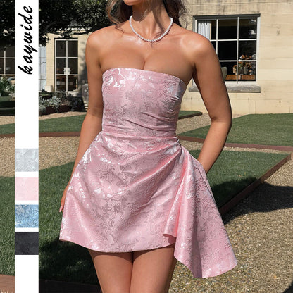 Off-Shoulder Bodycon Dress with Floral Pattern for Parties