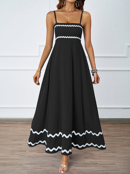 Ruffle Sleeveless Spaghetti Maxi Dress