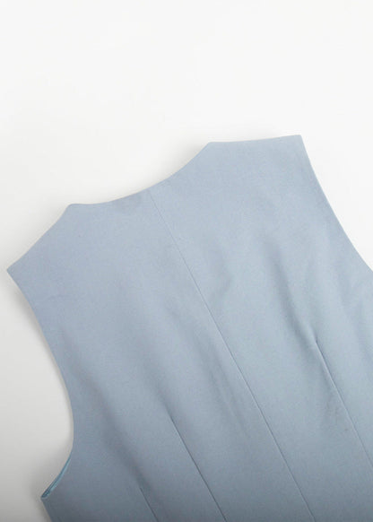 Tailored Linen Blend Vest And Shorts Set