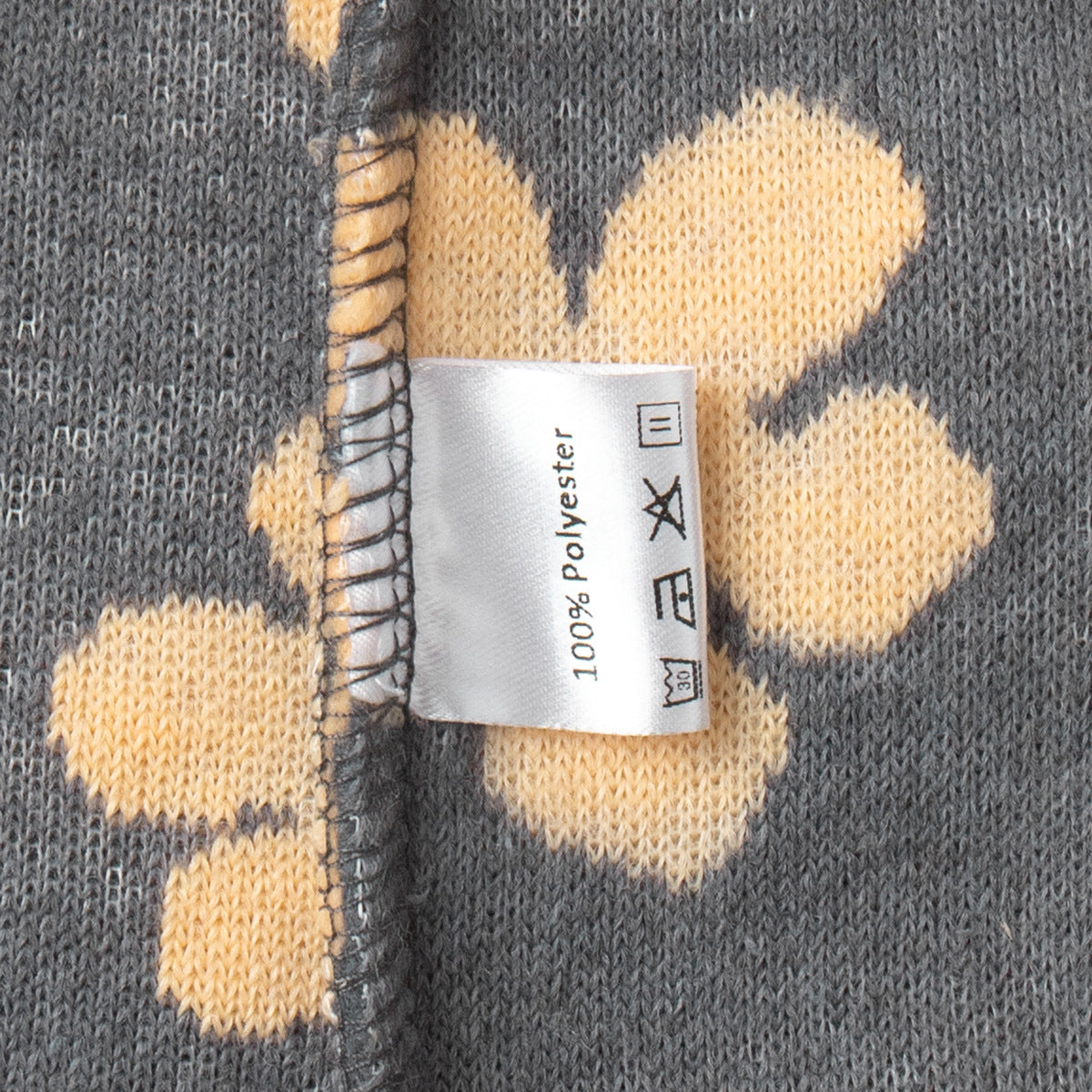 Floral Pattern Fleece Hoodie Casual Warm Sweatshirt
