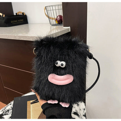 Trendy Plush Cartoon Mini Crossbody Phone Bag