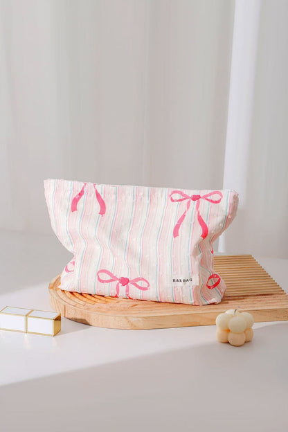Cute Flower Printed Cotton Makeup Bag