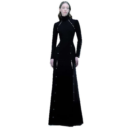 Elegant Long Dress with Beaded Details