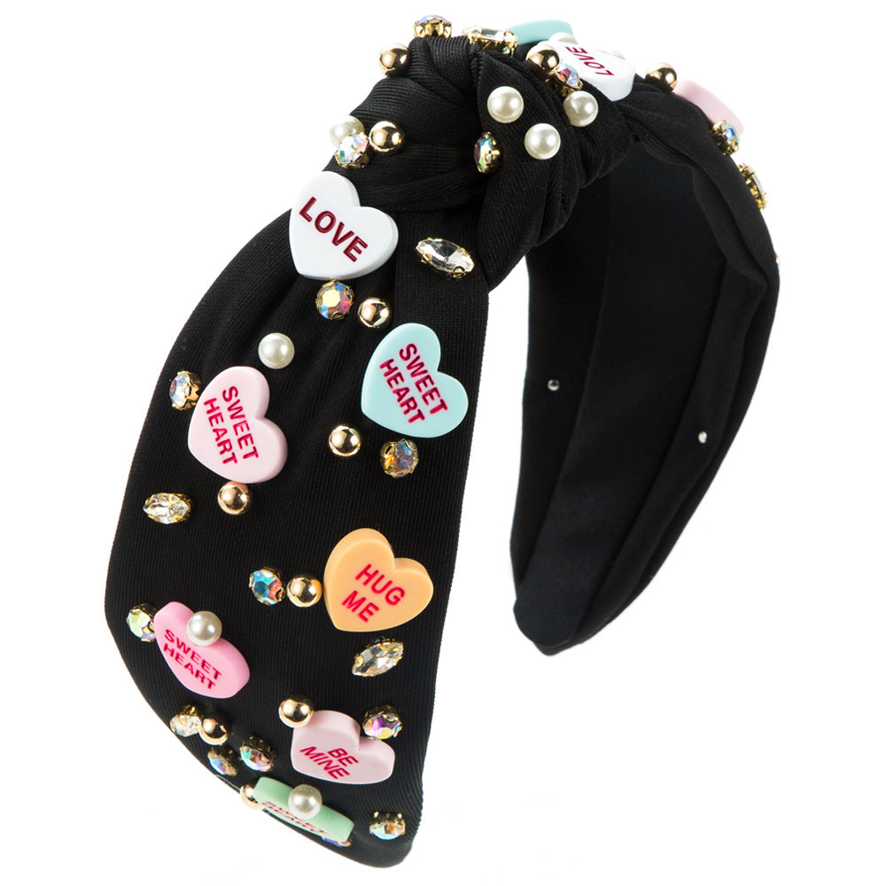 Elegant Heart Shaped Rhinestone Headband for Women