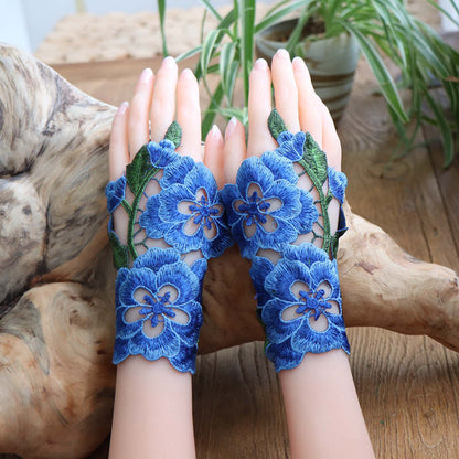 National Style Hollow Embroidery Gloves
