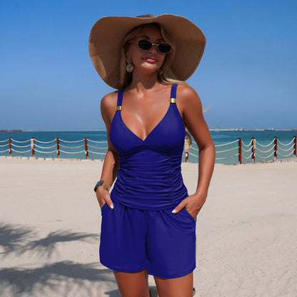 Tankini Swimsuit Women'S Customizable Quick-Dry Two-Piece Swimwear