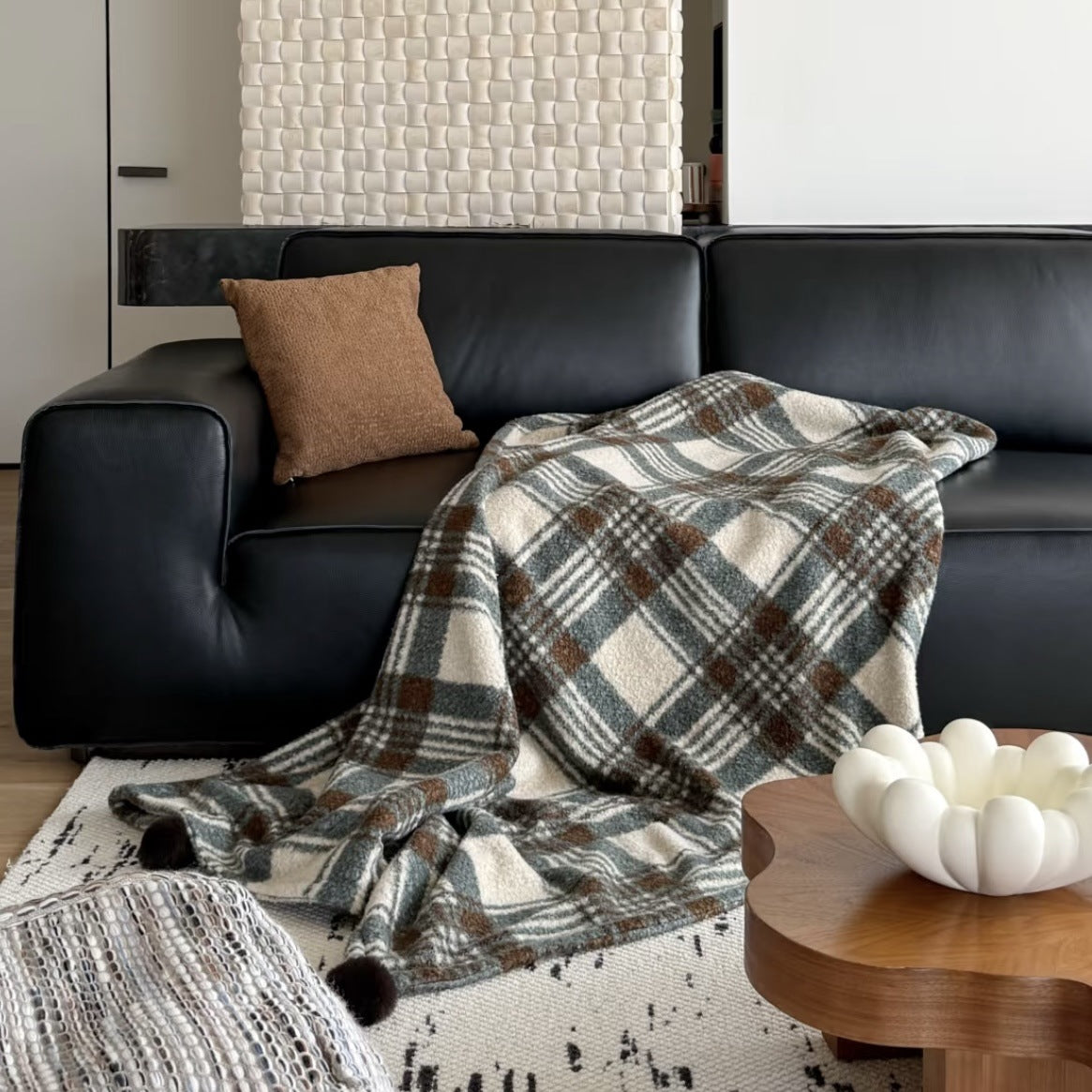Vintage Plaid Soft Thicken Warm Blanket