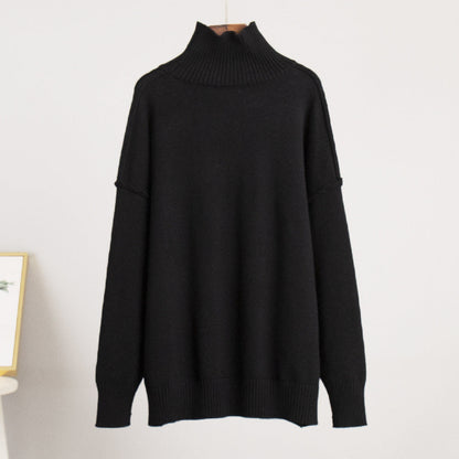 High Neck Casual Knit Sweater for Women