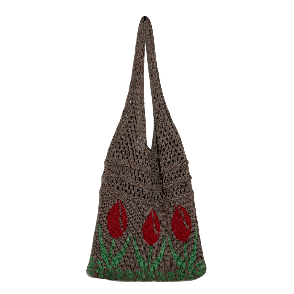 Vintage Flower Jacquard Knit SHoulder Bag