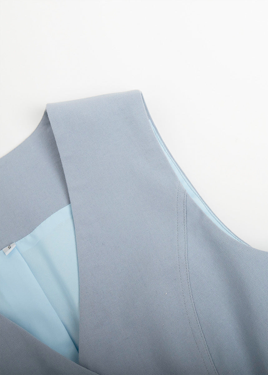 Tailored Linen Blend Vest And Shorts Set
