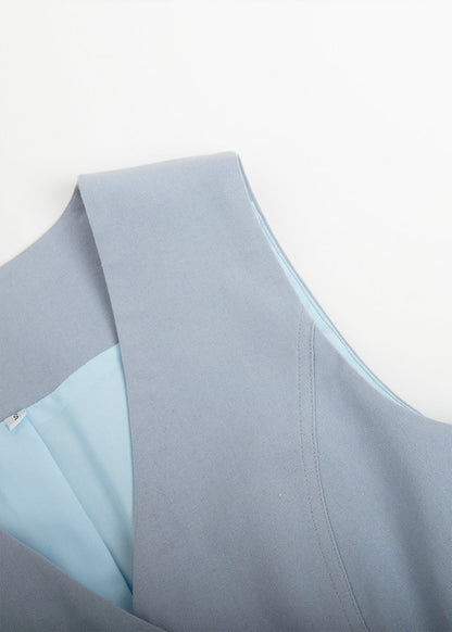 Tailored Linen Blend Vest And Shorts Set