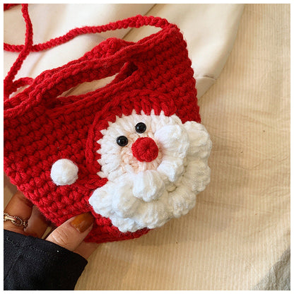 Trendy Santa Claus Crochet Christmas Shoulder Bag