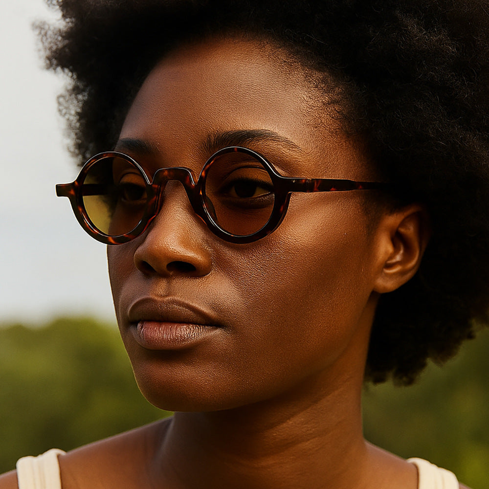 Retro Round Frame Sunglasses Stylish Women's Eyewear