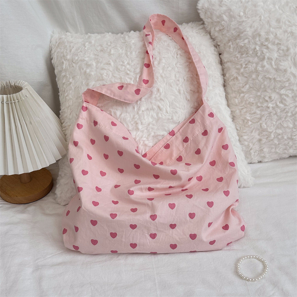 Pink Love Print Color Block Bag