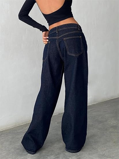Vintage Low Rise Wide Leg Denim Jeans