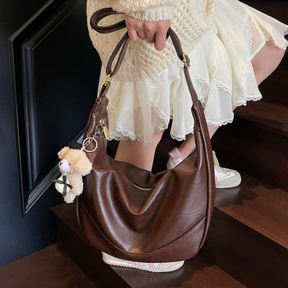 Large Capacity Women's Tote Bag Stylish Soft PU Handbag