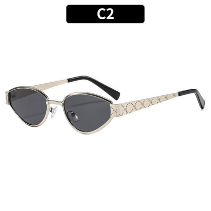 Retro Cat Eye Sunglasses Stylish Metal Frame UV400 Protection