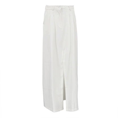 French Style High-Waisted Pleated Midi Skirt for Women