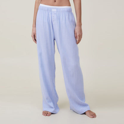 Plaid Loose Pockets Wide Leg Pants