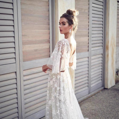 Deep V Neck Lace Back Midi Dress Elegant Evening Gown