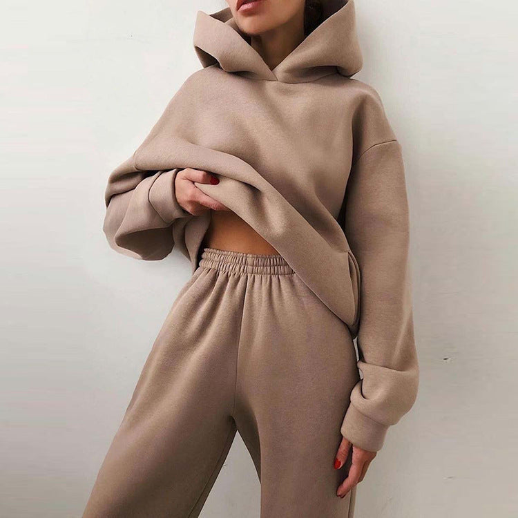 Hooded Sweatshirt And Long Pants Set Casual All-Season Outfit