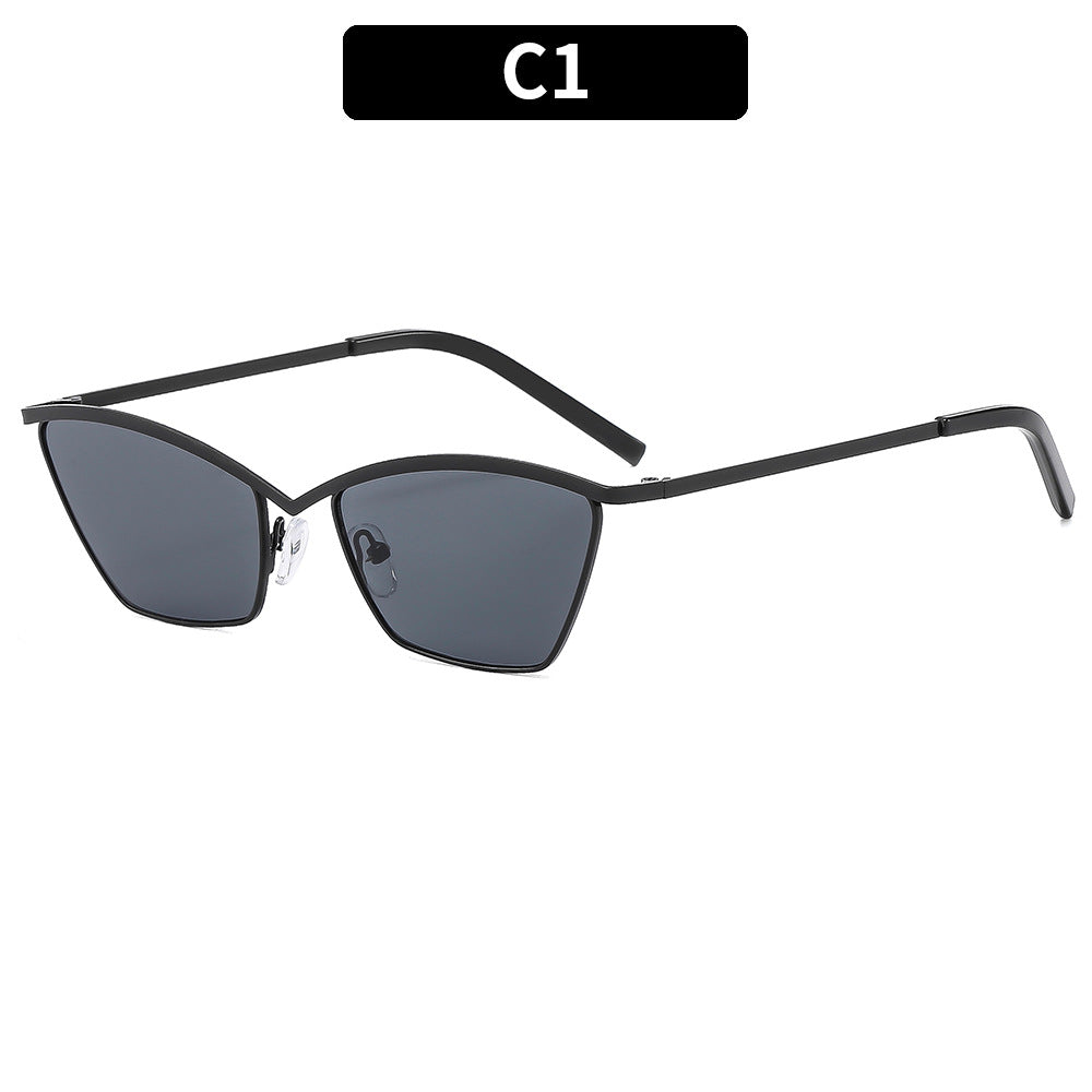 Trendy Irregular Metal Sunglasses Stylish UV400 Protection