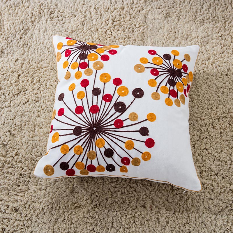 Towel Embroidered Cushion Cover Pillow Cover 45X45 Cotton Canvas Backrest Sofa Fresh Nordic Fashion