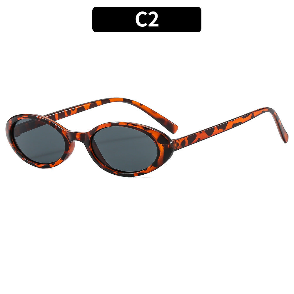 Retro Vintage Oval Sunglasses Stylish PC Frame Sunglasses