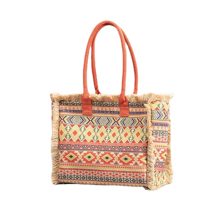 Vintage Print Tassel Handbags