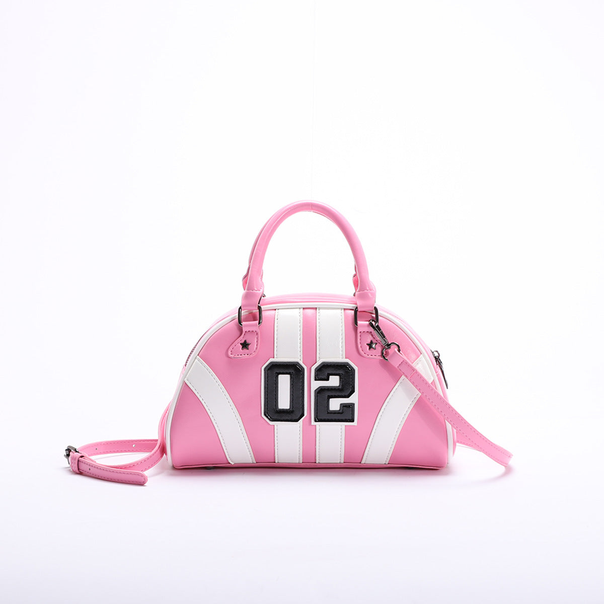 Bowling Style Color Block Handbag Trendy Casual Tote