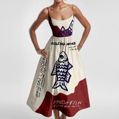 New Women's Casual A-Line Dress Solid Color Pleated Maxi Dress