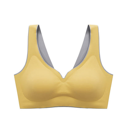 Solid Color Latex Underwear With One-Piece Contrasting Color And Beautiful Back, No Rims, Comfortable Buckles, Comfortable Vest Bra Women.